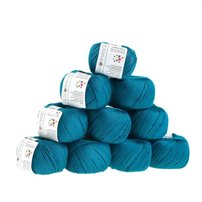 Produktbild von Strickgarn Baumwolle Pearl 50g #437 blau