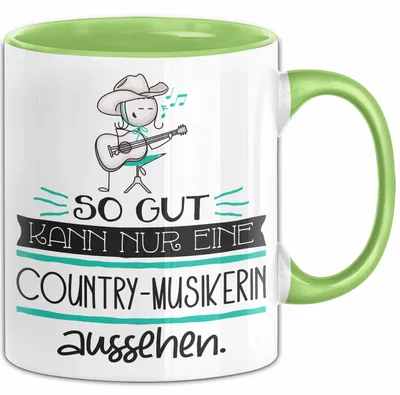 Produktbild von Country-Musikerin Geschenk Tasse So Gut Kann Nur Eine Country-Musikerin Aussehen Geschenkidee Geburtstag Weihnachten Lustig (Grün)