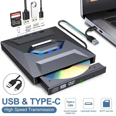 Produktbild von Externes CD/DVD-Laufwerk - DVD-Brenner - USB 3.0 - DVD-RW - DVD-R - Schubladenlaufwerk - 8-fache Brenngeschwindigkeit
