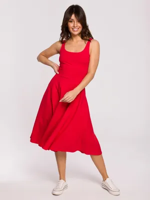Obrázek produktu pro BeWear Dámské midi šaty Zoltosteon B218 červená XXL
