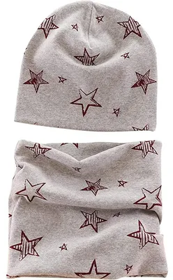 Produktbild von Loop Schal mit Beanie Mütze Kinder Baumwolle Grau L