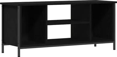 Image de vidaXL Armoire TV noir imitation chêne 102 x 35 x 45 cm Matériau dérivé du bois