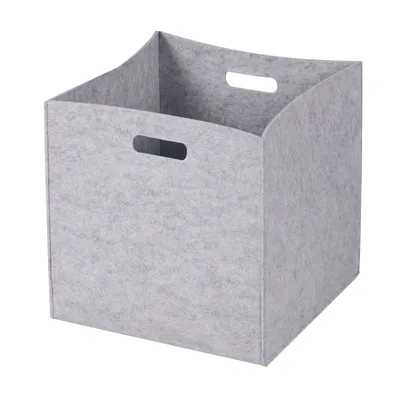 Produktbild von Faltbox FELT grau 32x32cm - Aufbewahrungsbox im 2er Set, Regalkorb, Stoffbox aus Filz, praktische Ordnungsbox
