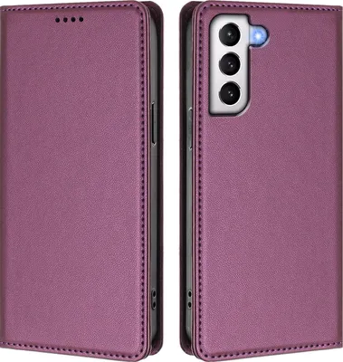 Obrázek produktu pro Kožené pouzdro pro Samsung Galaxy S21 5G, magnetické flipové pouzdro zPolyuretankůže se stojánkem Fialová