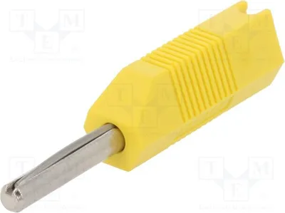 Immagine prodotto di 1 connettore a banana da 4 mm, 50 VDC, per cavi da 16 A, giallo, sezione 2,5 mm², modello 553-0700