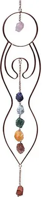 Image de Accroche-fenêtre Déesse de la Lune et Pierres Chakra - 47x8cm