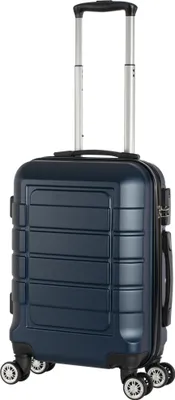 Produktbild von Hartschalenkoffer Handgepäck Trolley / S - 55x39x20 cm / Reisekoffer Bordtrolley 4-Rollen / 201 - Farbe: dunkel-blau