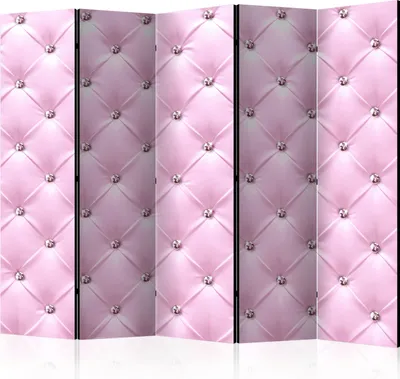 Produktbild von Akusticher Raumteiler Glamour Foto Paravent 225x172 cm beidseitig auf Vlies-Leinwand bedruckt Akustikschaum Trennwand Spanische Wand Sichtschutz Home Office Diamant Ornament f-C-0097-z-c