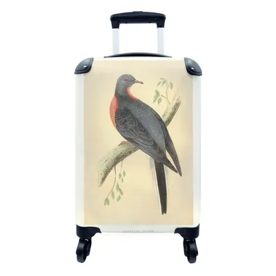 Produktbild von MuchoWow® Koffer Handgepäck Trolley Rollkoffer Kleine Reisekoffer mit 4 Rollen - Antiker Vogel Druck Taube - Cabin Size < 55x40x23 cm & 55x40x20 cm - Fotokoffer - Kabinenkoffer - Boardgepäck - Reise-Box - Reisekoffer - Reisegepäck - Koffer mit Bild - Trolley für Kinder