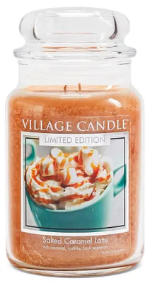 Produktbild von Village Candle Salted Caramel Latté 602g Duftkerze im Glas Latté mit gesalzenem Karamell