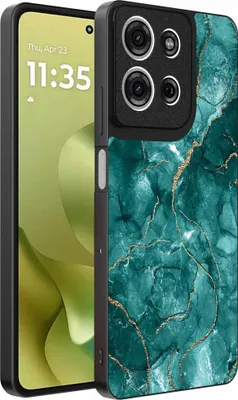 Immagine prodotto di Adatto per Motorola Moto G86 Custodia per telefono con stampa in marmo - Custodia in TPU con design in marmo - Oro Verde - Smartphonica