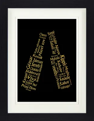 Produktbild von Bier Gerahmtes Bild Mit Edlem Passepartout | Wand-Bilder | Im Bilderrahmen - Wie Sage Ich Prost Auf Der Ganzen Welt (40 x 30 cm)