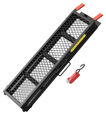 Produktbild von Wiltec Auffahrrampe 203 cm 340 kg für ATV Motorrad Quad, Stahl Auffahrschiene faltbar, Verladerampe rutschsicher, gummierte Auflagefläche