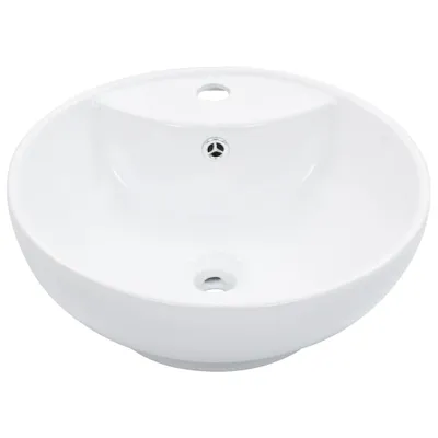Produktbild von vidaXL Waschbecken mit Überlauf 46,5 x 18 cm Keramik Weiß