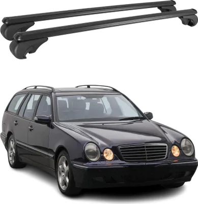 Produktbild von Dachträger für Mercedes E Klasse S210 1996-2003 Gepäckträger Alu Schwarz 2x