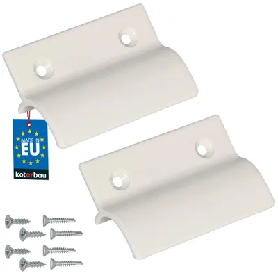 Imagen del producto de KOTARBAU® Juego de 2 Tirador de Puerta de Balcón Manija para Puerta 65 x 45 mm con Cistanciador Aluminio Crema