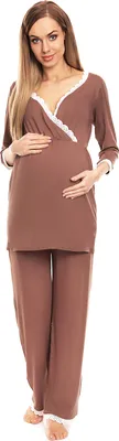 Zdjęcie produktu dla Piżama ciążowa PeeKaBoo Nieciekawe cappuccino L/XL