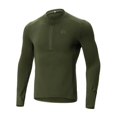 Immagine prodotto di ROCKBROS maglia ciclismo manica lunga inverno caldo pile ad asciugatura rapida maglia ciclismo termico corsa per strada bici corsa verde oliva XXXL