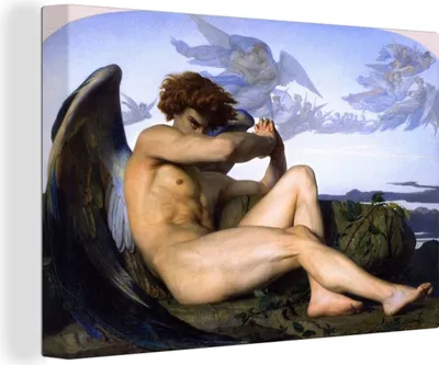 Zdjęcie produktu dla MuchoWow® - Obraz na płótnie - Upadły Anioł - Malarstwo Alexandre Cabanel, fototapeta, dekoracja ścienna, obrazy do salonu, 120x80cm