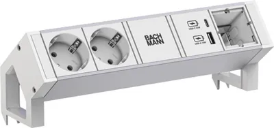 Immagine prodotto di Bachmann Desk2 Alu White 2Xcee7/3 1Xcm 1Xusb A/C 22W 0,2M Gst18