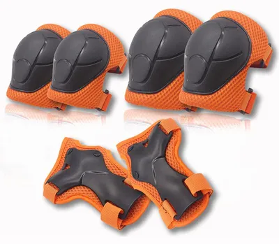 Produktbild von Sechsteiliges Kinder-Rollschuh-Schutzset, bestehend aus Sporthelm, Schutzausrüstung für Skateboards, Knie- und Ellbogenschonern