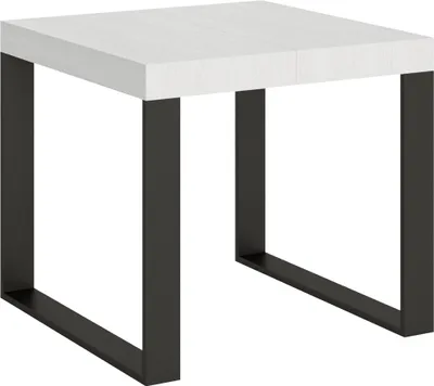 Produktbild von Ausziehbarer Tisch 90x90/246 cm Tecno White Ash Anthrazit Gestell