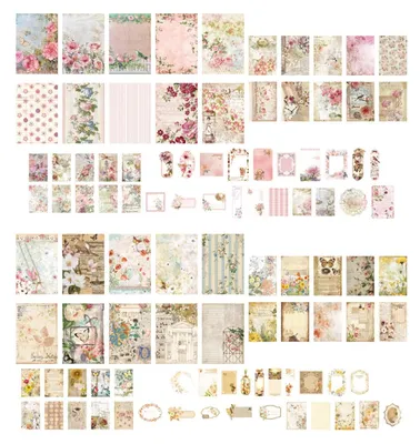 Obrázek produktu pro Vintage sada papírů do scrapbooku, 200 listů, oboustranné