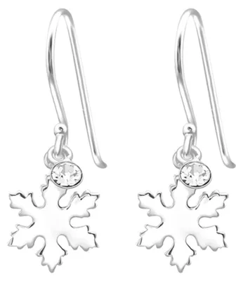 Produktbild von Ohrringe Schneeflocke: Ohrhänger Silber 925