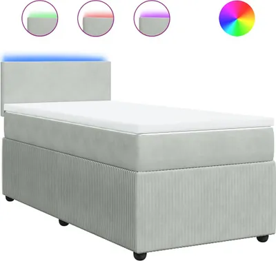 Produktbild von vidaXL Boxspringbett mit Matratze Hellgrau 80x200 cm Samt