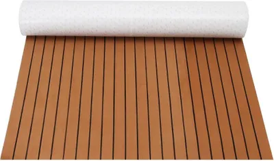 Produktbild von EVA-Schaum Teak-Deckmatte - Boots- und Yachtboden - 120 x 240 cm, 5 mm - Selbstklebend - Synthetisches Teak - Braun