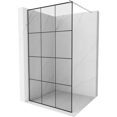 Obrázek produktu pro Mexen Kioto sprchová zástěna 120 x 200 cm, Průhledné/Černý vzor 8 mm, Chromovaná - 800-120-101-01-77