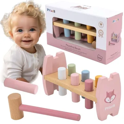 Produktbild von Viga Polarb Holzstanzspielzeug mit Hammerfuchs Montessori
