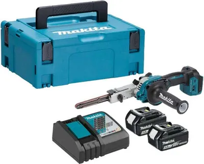 Produktbild von Makita DBS180RTJ, Bandschleifmaschine, Schwarz, Blau, 600 m/min, 1700 m/min, 17/22 mm, 88 dB