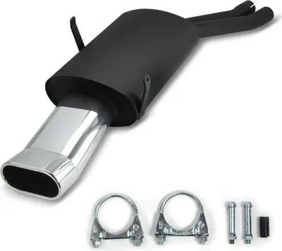 Produktbild von JOM Stahl Sport Auspuff BMW E46 09.00- 6 Zylinder Endschalldämpfer oval DTM