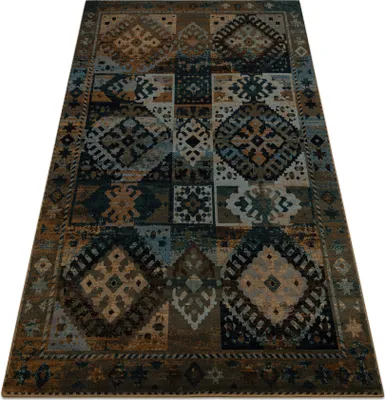 Zdjęcie produktu dla Dywan wełniany OMEGA AVAR Ramka, romby, orientalny - tabaka  brązowy 200x300 cm