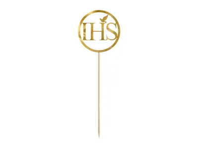 Produktbild von Topper auf IHS-Kuchen, Gold, 22cm