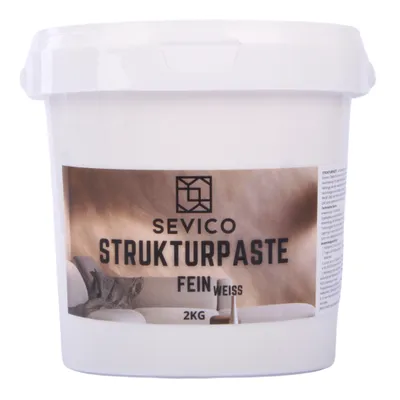 Produktbild von SEVICO Strukturpaste Fein 2 kg | Weiße Spachtelmasse für Acrylmalerei | Modellierpaste für Kunstprojekte, Acrylfarbe, DIY, 3D-Effekte, Texturen | Einfach mit Palettenmesser aufzutragen | A007-004
