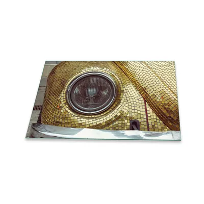 Produktbild von Herdabdeckplatte Glaskeramik 1 Teilig 80x52 Auto Gold Abdeckung Glas Spritzschutz Deko
