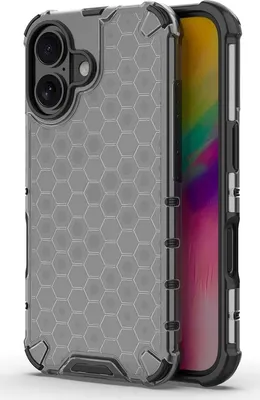 Produktbild von Mobigear Honeycomb iPhone 16 Hülle Hardcase Backcover Stoßfest - Schwarz
