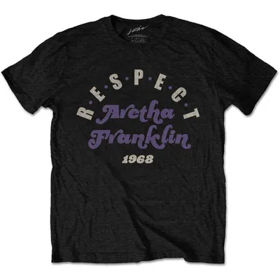 Imagen del producto de Camiseta de manga corta "Respect" de Aretha Franklin, color negro, talla L