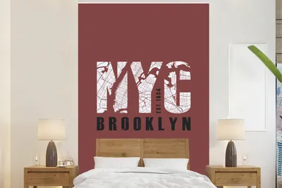 Produktbild von MuchoWow® Fototapete für Wohnzimmer oder Schlafzimmer Wandtapete Vinyl Motivtapete New York - NYC - Karte - 155x240 cm - Tapete