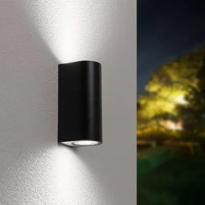 Image de HOFTRONIC - Applique murale LED 8W 690lm 6500K IP65 Noir Dimmable GU10