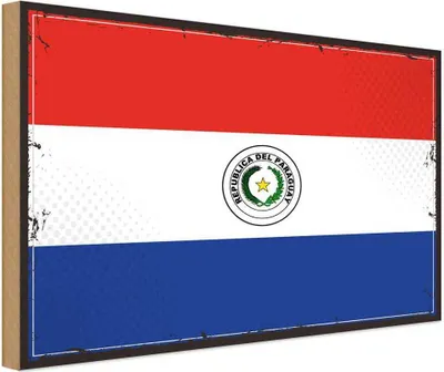 Produktbild von vianmo Holzschild 20x30 cm Paraguays Paraguay Flagge Fahne Wappen