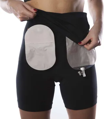 Produktbild von Comfizz Hohe Taille Doppelschicht Stoma Boxershorts, Level 2 Support, Schwarz, M/L