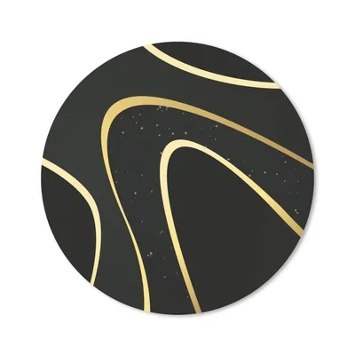 Produktbild von MuchoWow® Mauspad Mousepad Goldene Wellen auf schwarzem Hintergrund 20x20 cm - Mousepads - Maus Mat - Pad - Mausunterlage - Schreibtischmatte