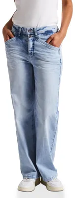 Productafbeelding van Street One Jeans met wijde pijpen, in een lichtgrijze (bleek) kleur