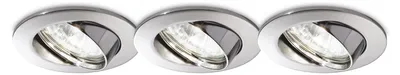 Immagine prodotto di 3 Faretti Ad Incasso Swing Metallo Cromo 1 Luce Gu10