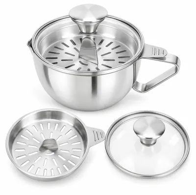 Eierscheider aus Edelstahl, manuell, spülmaschinenfest, silber