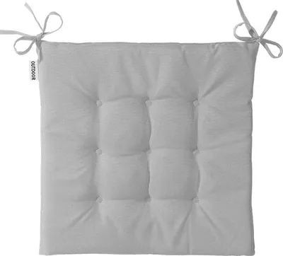 Produktbild von heimtexland 2er Pack Outdoor Stuhlkissen Sitzkissen wasserabweisend wetterfest Gartenkissen 40x40 gesteppt Gartenstuhl Gartenbank Polster Kissen UV-beständig Typ551 Hellgrau