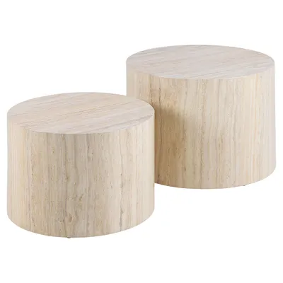 Produktbild von Couchtischset Dice, beige, mit den Abmessungen 58 cm Länge, 58 cm Breite, 40 cm Höhe